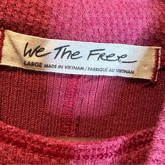 We The Free Sweater Maroon Knit Long Sleeve Mock Neck Ribbed Pullover Size Large - Picture 6 of 8
